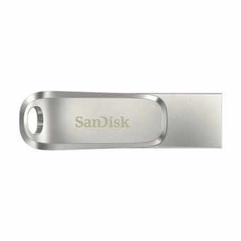 Micro SD geheugenkaart met adapter SanDisk SDDDC4-128G-G46 128GB Sleutelhanger Zilverkleurig Staal 128 GB