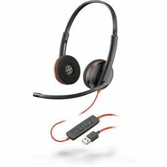 Hoofdtelefoon met microfoon Plantronics Blackwire 3220 Zwart Rood