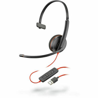 Hoofdtelefoon met microfoon Plantronics 209744-201 Zwart Rood