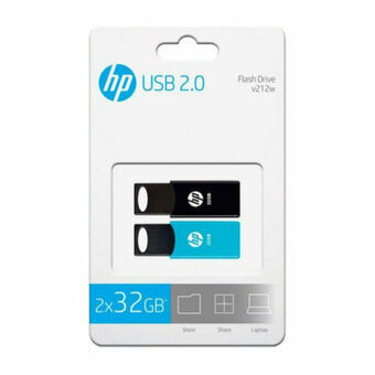 USB stick HP 212 USB 2.0 Blauw/Zwart (2 uds)