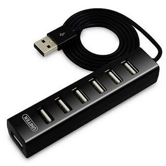 Hub USB 7 Poorten Unitek Y-2160 Zwart