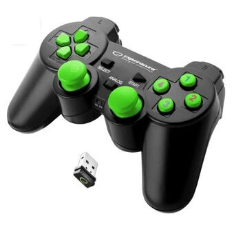 Draadloze Gaming Afstandsbediening Esperanza Gladiator GX600 USB 2.0 Zwart Groen PC PlayStation 3