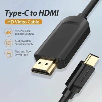 HDMI-Kabel Vention CGUBH 2 m Zwart Gouden