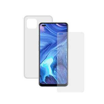 Mobiel projectiescherm van gehard glas + mobiel hoesje Oppo Reno 4Z Contact Transparant