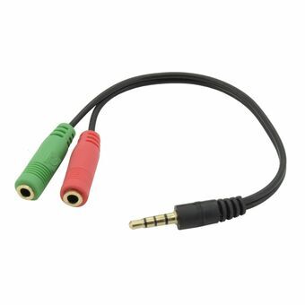 Adapter 3,5 mm Mannetje of Vrouwtje Plug iggual IGG317280 Zwart