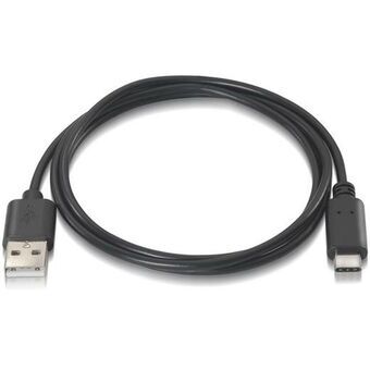 Kabel USB A naar USB C Aisens A107-0050 Zwart 50 cm