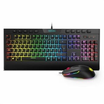 Toetsenbord met Gaming Muis Krom Kalyos RGB Zwart