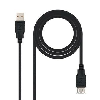 USB 2.0-kabel NANOCABLE 10.01.0202 1 m Zwart