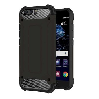 Top Intense Cover in TPU en PC Plastic voor Huawei P10 Plus - Zwart