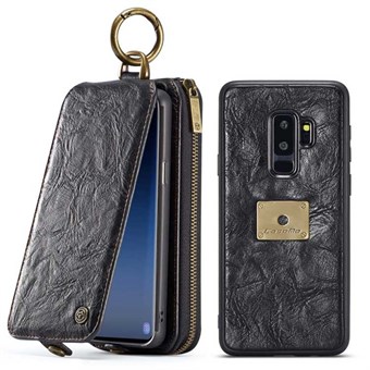 CaseMe Premium Leren Portemonnee met Magnetische Cover voor Samsung Galaxy S9 Plus - Zwart