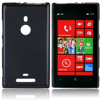 Harde siliconen hoes - Nokia 925 (zwart)