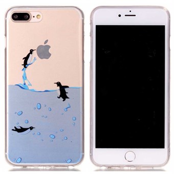 Designer motief siliconen hoes voor iPhone 7 Plus / iPhone 8 Plus - Penguin