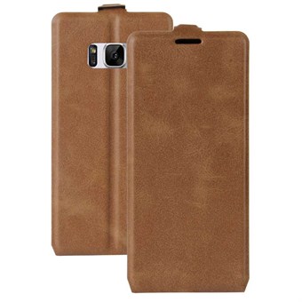 Verticale Flip Case in PU Leer en TPU voor Samsung Galaxy S8 Plus - Bruin