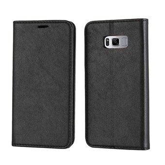 Skin Magnetic Case in PU-leer en TPU voor Samsung Galaxy S8 Plus - Zwart