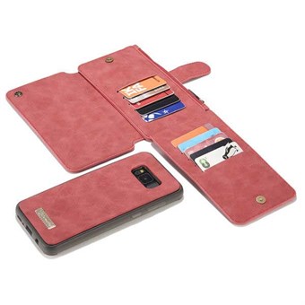 CaseMe Flip Portemonnee in Imitatie Leer voor Samsung Galaxy S8 Plus - Rood