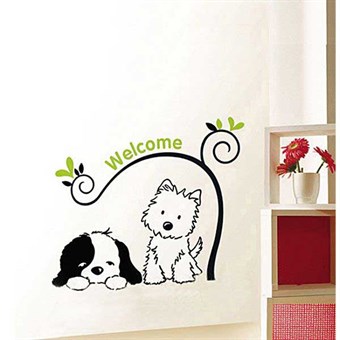 TipTop Muurstickers Kleine Twee Honden Design Decoratie