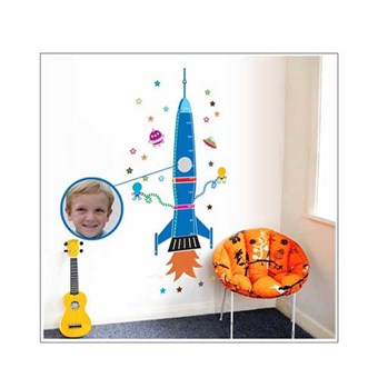 TipTop Muurstickers Kids Hoogtemeter Rocket Cartoon 