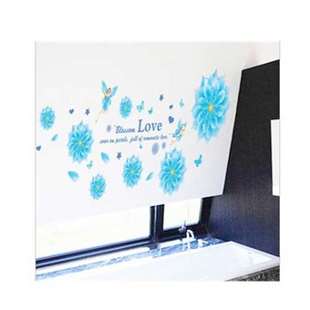 TipTop Muurstickers Blauw Bloemen Design