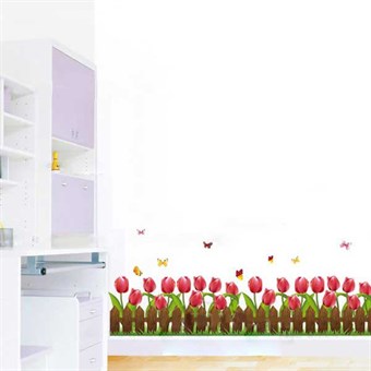 TipTop Muurstickers Mooi Tulpen & Vlinderpatroon