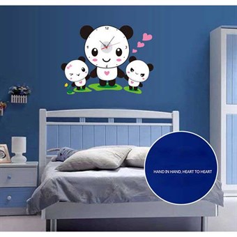 TipTop Muurstickers Panda Familie Klok Patroon 