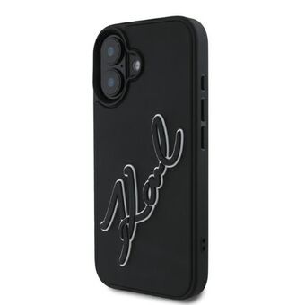 Karl Lagerfeld KLHCP16S3DRKSDLK iPhone 16 6.1" zwart/black hardcase 3D Rubber Signature