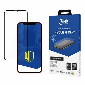 3MK HardGlass Max iPhone 12/12 Pro 6.1" zwart/zwart, volledig scherm glas