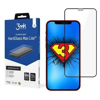 3MK HardGlass Max Lite iPhone 12/12 Pro 6,1" zwart/zwart