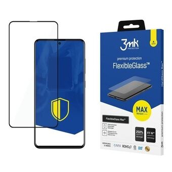 3MK FlexibleGlass Max is een hybride glazen screenprotector met versterkte randen, speciaal ontworpen voor de Sam A52 4G A525 / A52 5G A526 in de kleur zwart.