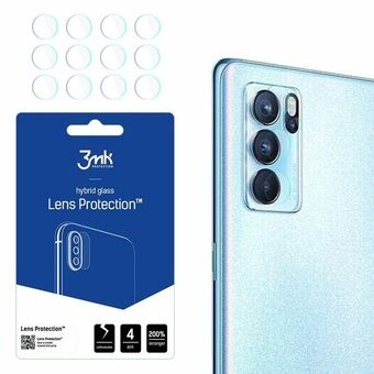 3MK Lens Protect Oppo Reno 6 Pro+ 5G PENM00 Bescherming voor de camera lens 4 stuks.