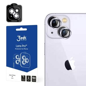 3MK Lens Protection Pro iPhone 14 6,1" paars Lensbescherming voor de camera met montuurframe, 1 stuk.