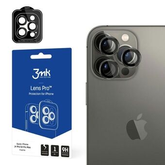 3MK Lens Protection Pro iPhone 14 Pro / 14 Pro Max grafietgrijs Bescherming voor de camera lens met montageframe 1 stuk.