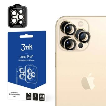 3MK Lensbescherming Pro iPhone 13 Pro / 13 Pro Max goud / goud Cameralensbescherming met montageframe 1 st.