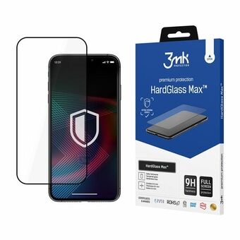 3MK HardGlass Max iPhone 14 Pro Max 6.7" zwart/zwart, volledig scherm glas