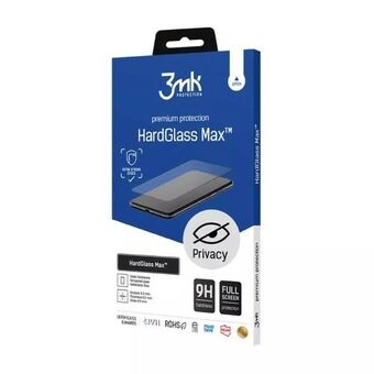 3MK HardGlass Max Privacy voor iPhone 14 Pro 6,1" in het zwart, FullScreen Glass