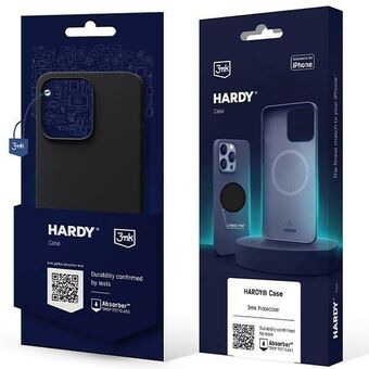 3MK Hardy Case iPhone 15 Plus 6.7" in grafietgrijs met MagSafe.