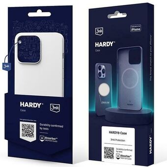 3MK Hardy Hoesje voor iPhone 15 Pro Max 6.7" zilver-wit MagSafe