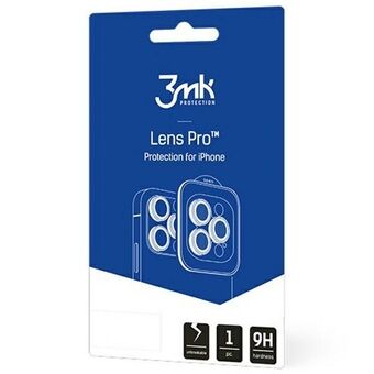 3MK Lens Protection Pro iPhone 15 Pro 6.1" donkergoud Bescherming voor de cameramodule met montageframe 1 stuks.