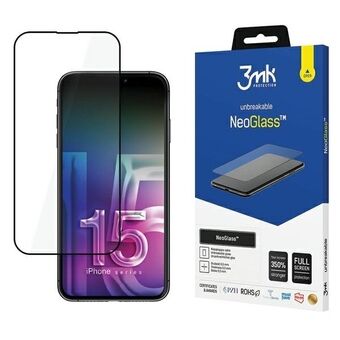 3MK NeoGlass iPhone 15 6.1" zwart/zwart