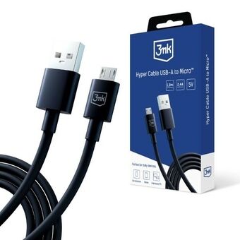 3MK Hyper Kabel USB-A - Micro USB 1,2m 5V 2,4A Zwart