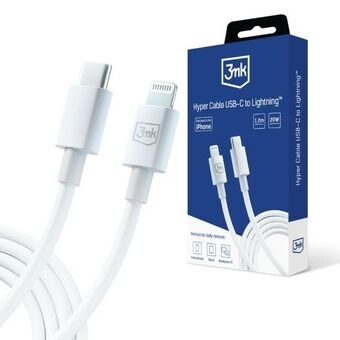 3MK Hyper Cable USB-C - Lightning 20W 1.2m Witte Kabel