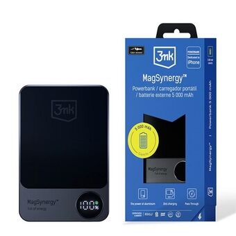 3MK MagSynergy Powerbank 5000mAh met MagSafe draadloos oplaadfunctie.