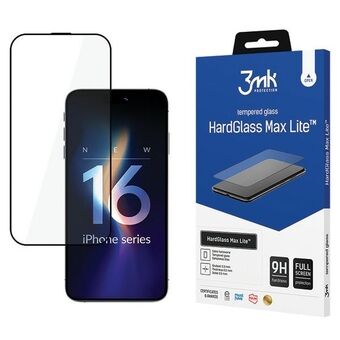 3MK HardGlass Max Lite iPhone 16 Pro 6.3 zwart/black, Fullscreen Glass Lite