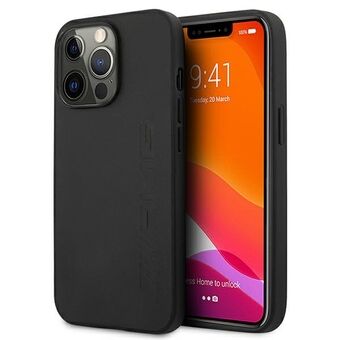 AMG AMHCP13LDOLBK iPhone 13 Pro / 13 6.1" zwart / zwart hardcase Leder Hot Stamped