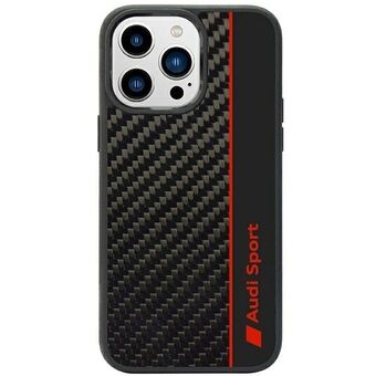 Audi Carbon Fiber Stripe iPhone 14 Pro Max 6.7" zwart hardcase AUS-TPUPCIP14PM-R8/D1-BK