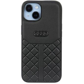 Audi lederen iPhone 14 6.1" zwart/zwart hoesje AU-TPUPPCIP14-Q8/D1-BK