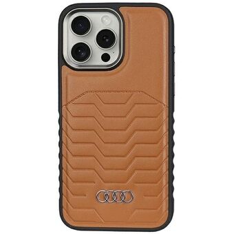 Audi Synthetisch Leren MagSafe iPhone 15 Pro Max 6.7" bruine/brown hardcase AU-TPUPCMIP15PM-GT/D3-BN