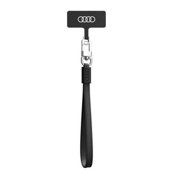 Audi universele telefoonsleutelkoord 28cm 10mm Leer zwart/black AU-HSLSL-GT/D1-BK