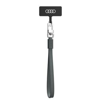 Audi universele telefoonsleutelhanger 28cm 10mm Leder grijs/gray AU-HSLSL-GT/D1-GY