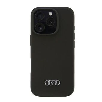 Audi Siliconen Hoesje iPhone 16 Pro 6.3" zwart/black hardcase AU-LSRIP16P-Q3/D1-BK