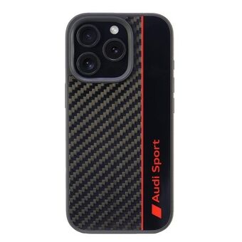 Audi Carbon Fiber Stripe iPhone 16 Pro 6.3" zwart/black hardcase AUS-TPUPCIP16P-R8/D1-BK